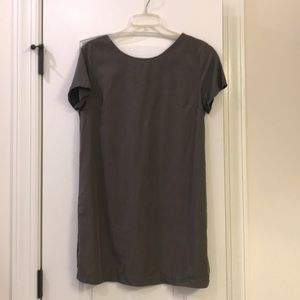 Army Green Open Back Shift Dress